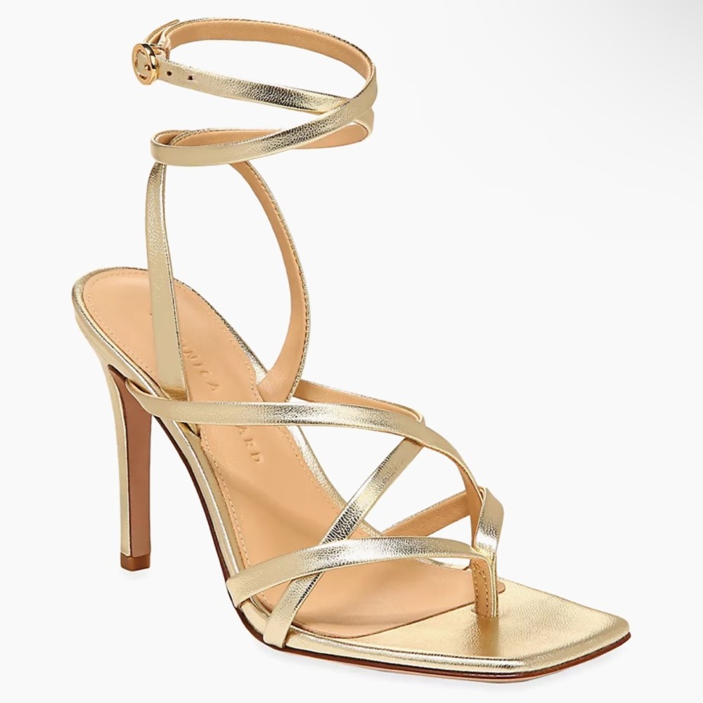 Veronica Beard Abriella Metallic Leather Strappy Sandals  size 9 M